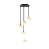 Petal Alabaster Dome Staircase Chandelier