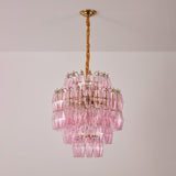 Marcello Pink Round Multi-Tier Chandelier 22"