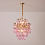 Marcello Pink Round Multi-Tier Chandelier 22"