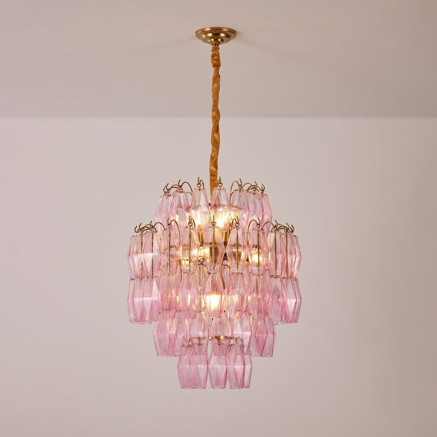Marcello Pink Round Multi-Tier Chandelier 22"