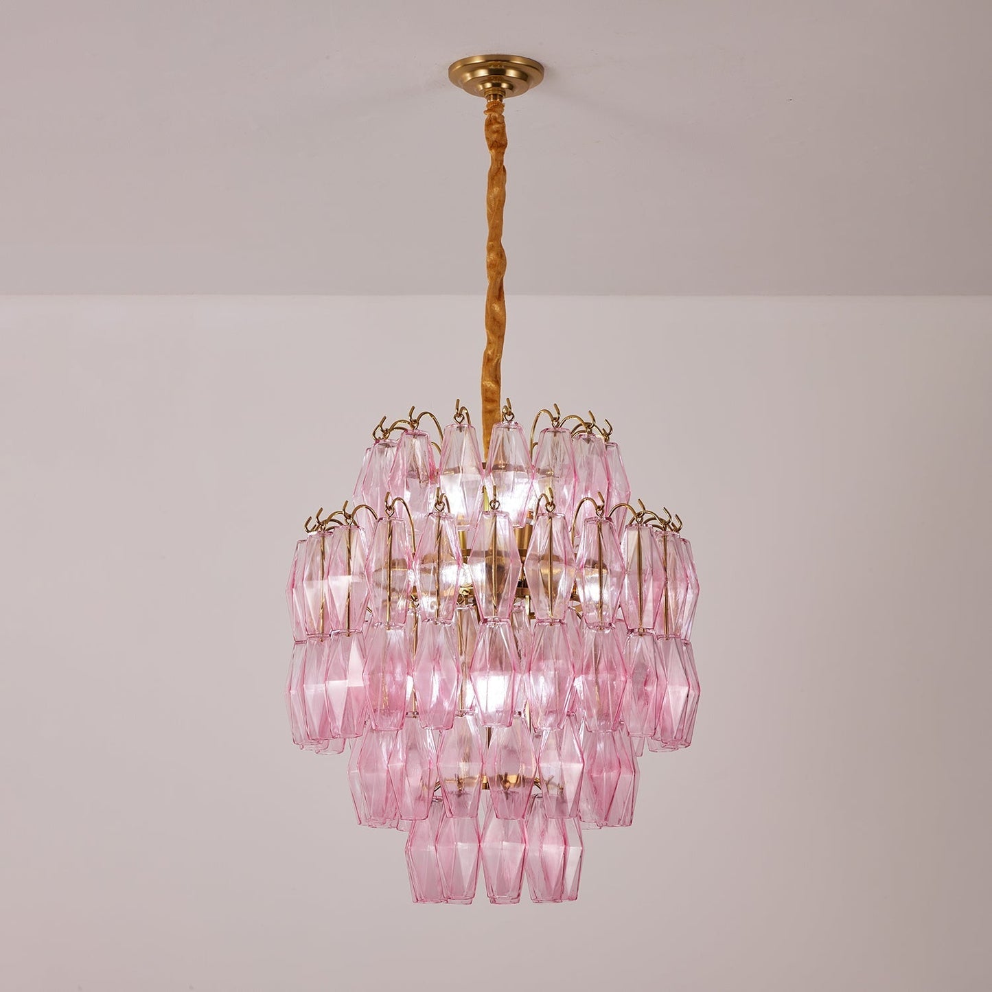 Marcello Pink Round Multi-Tier Chandelier 22"