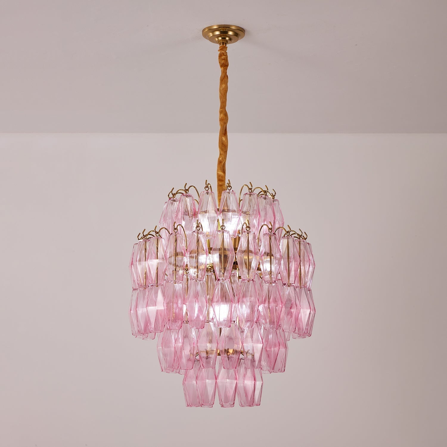 Marcello Pink Round Multi-Tier Chandelier 22"