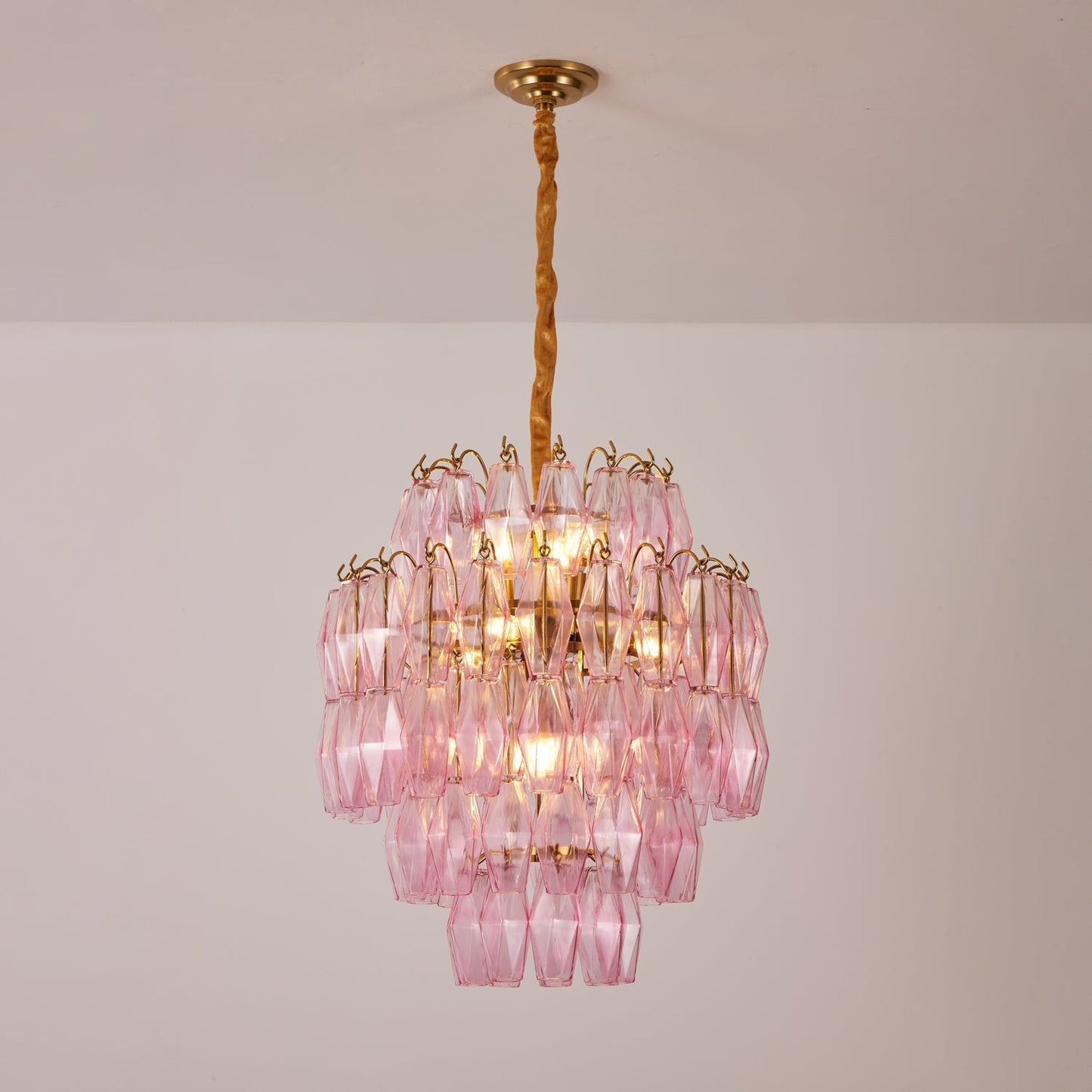 Marcello Pink Round Multi-Tier Chandelier 22"
