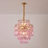 Marcello Pink Round Multi-Tier Chandelier 22"