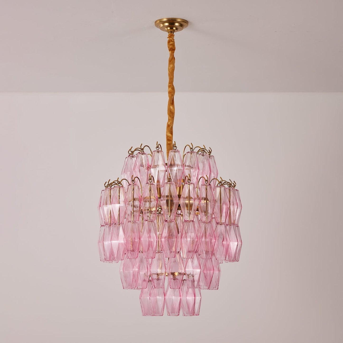 Marcello Pink Round Multi-Tier Chandelier 22"