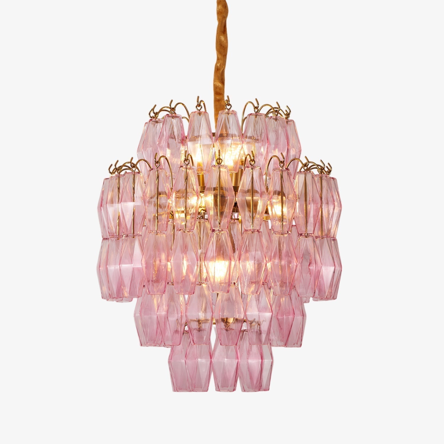 Marcello Pink Round Multi-Tier Chandelier 22"