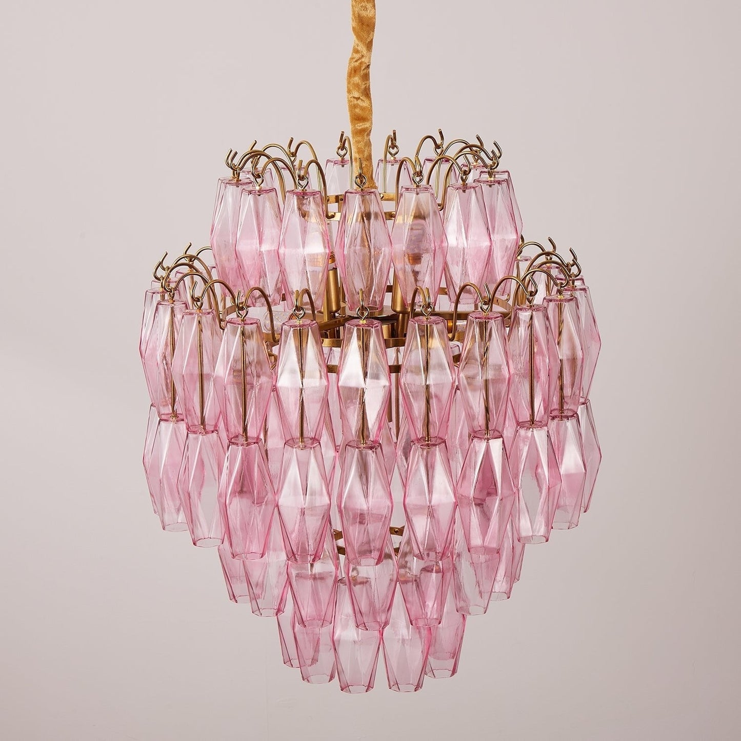 Marcello Pink Round Multi-Tier Chandelier 22"