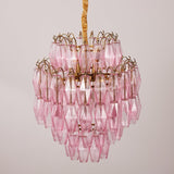 Marcello Pink Round Multi-Tier Chandelier 22"