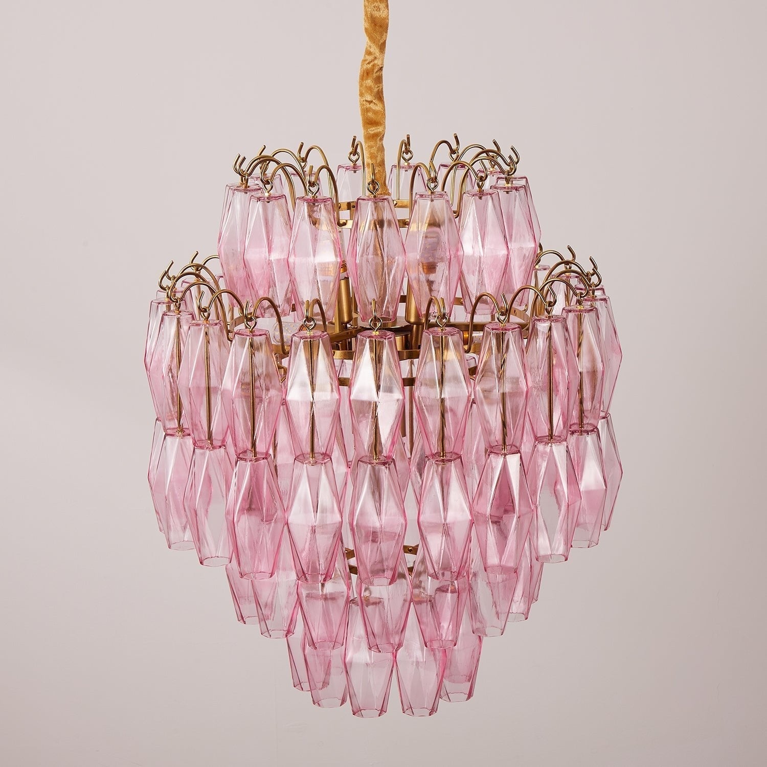 Marcello Pink Round Multi-Tier Chandelier 22"