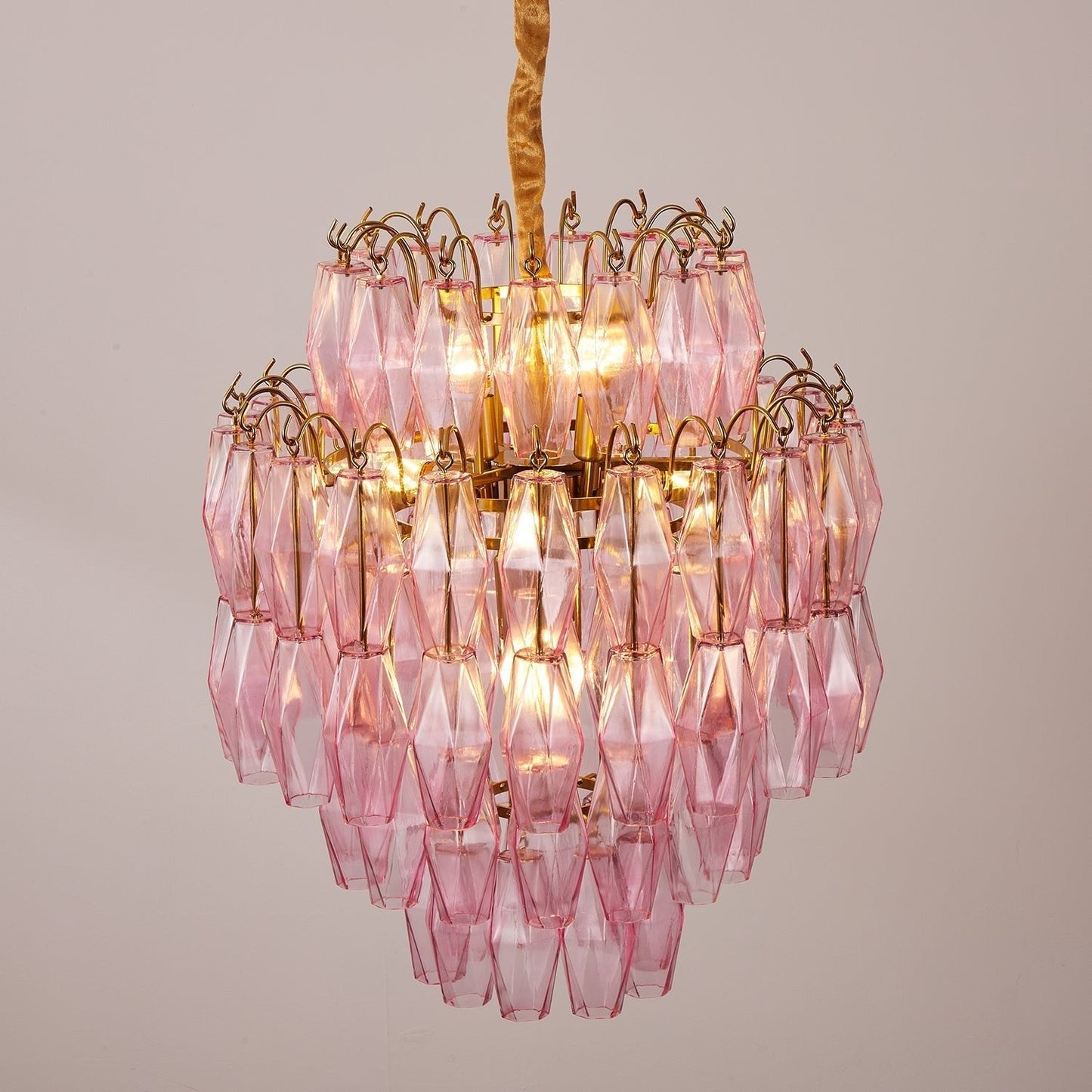 Marcello Pink Round Multi-Tier Chandelier 22"