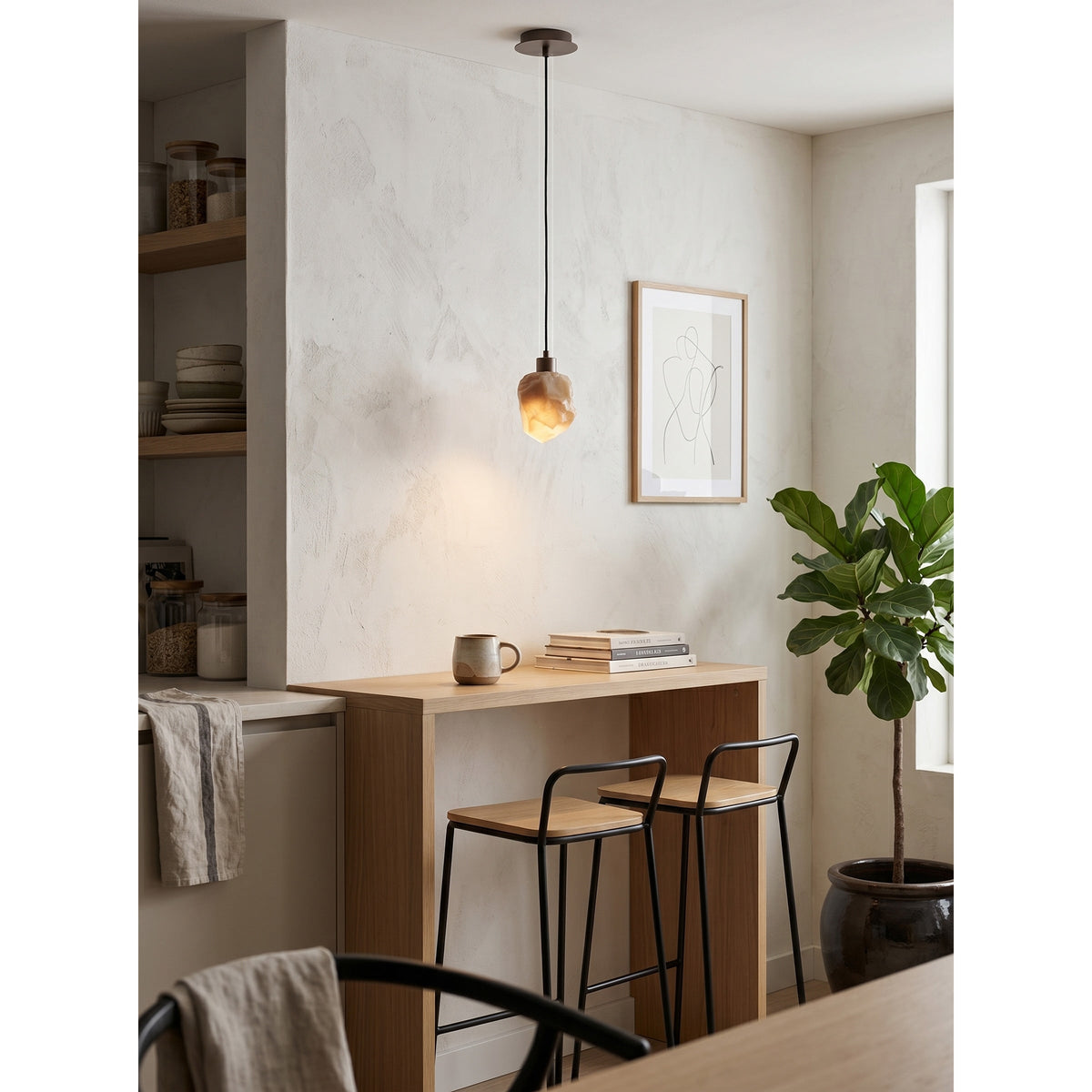 Solstice Nugget Alabaster Pendant Lamp