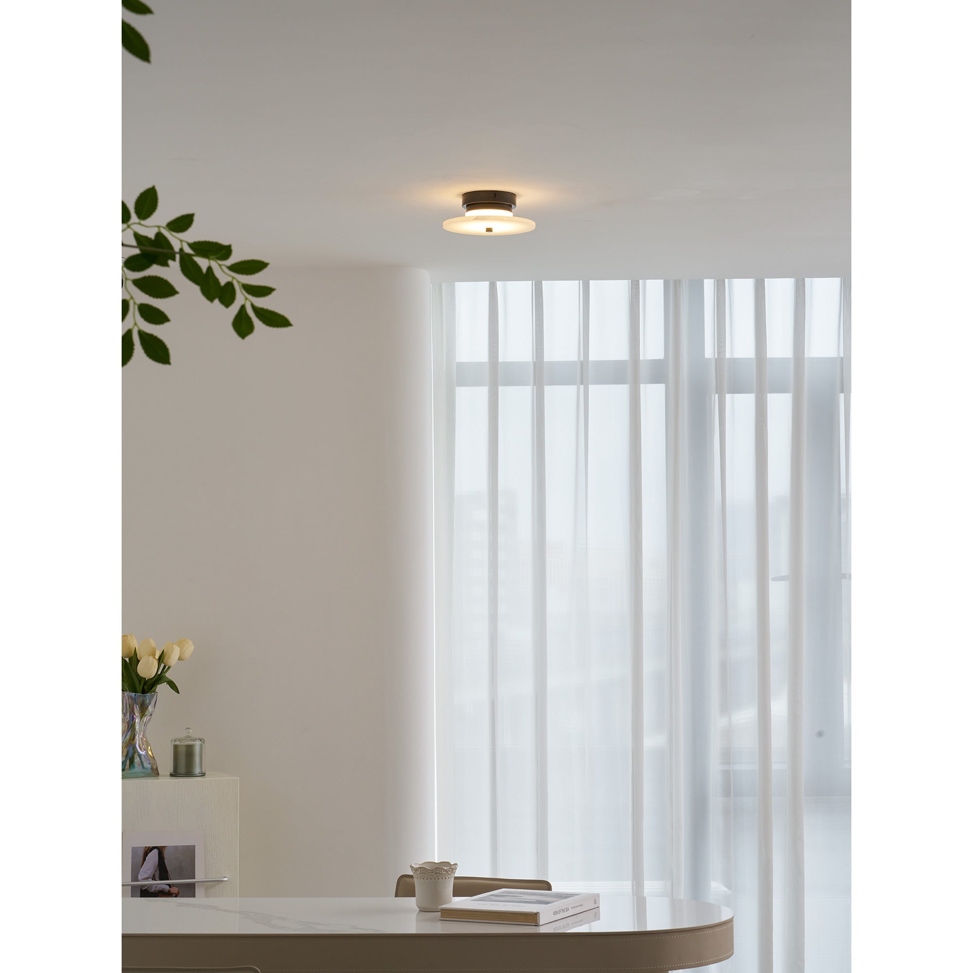 Ankeny Alabaster Flush Mount
