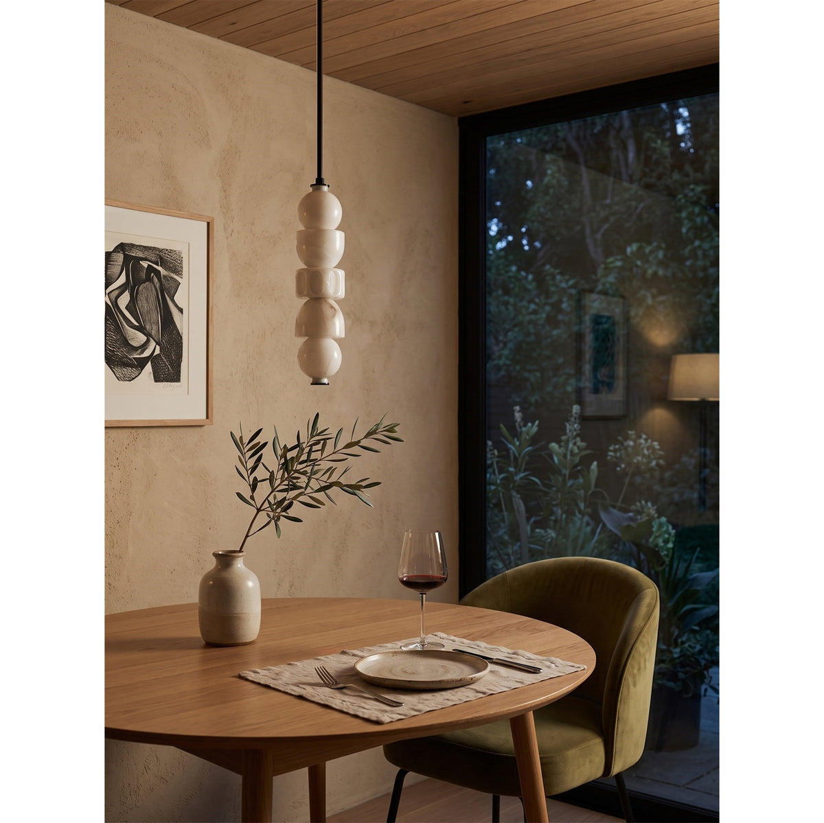 Arched Alabaster Pendant Lamp