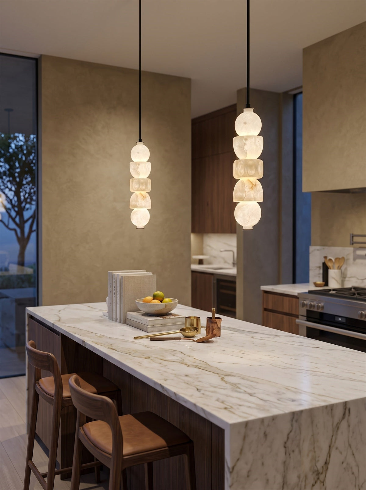 Arched Alabaster Pendant Lamp