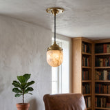 Bullet-shaped Alabaster Pendant Lamp