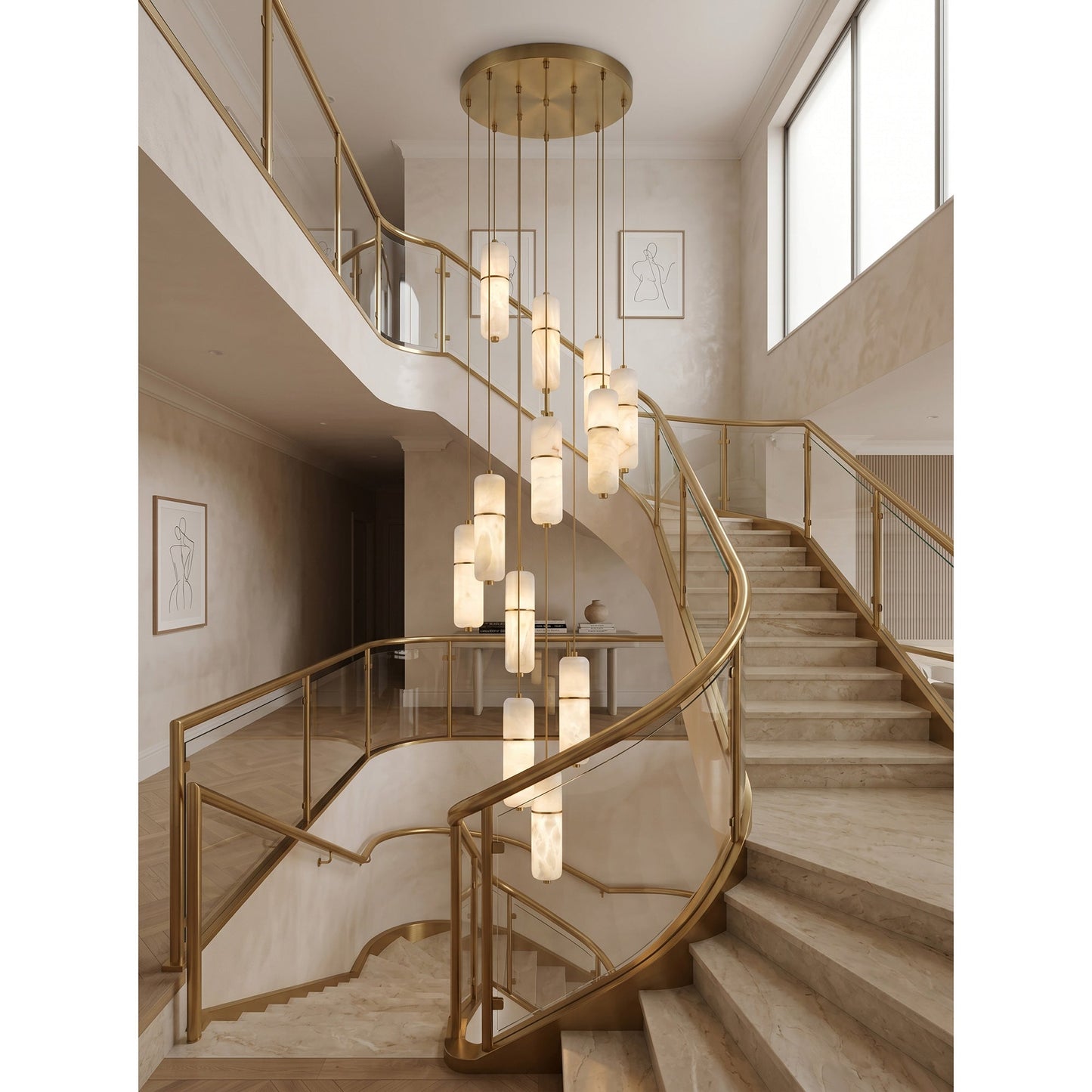 Cannula Alabaster Chandelier