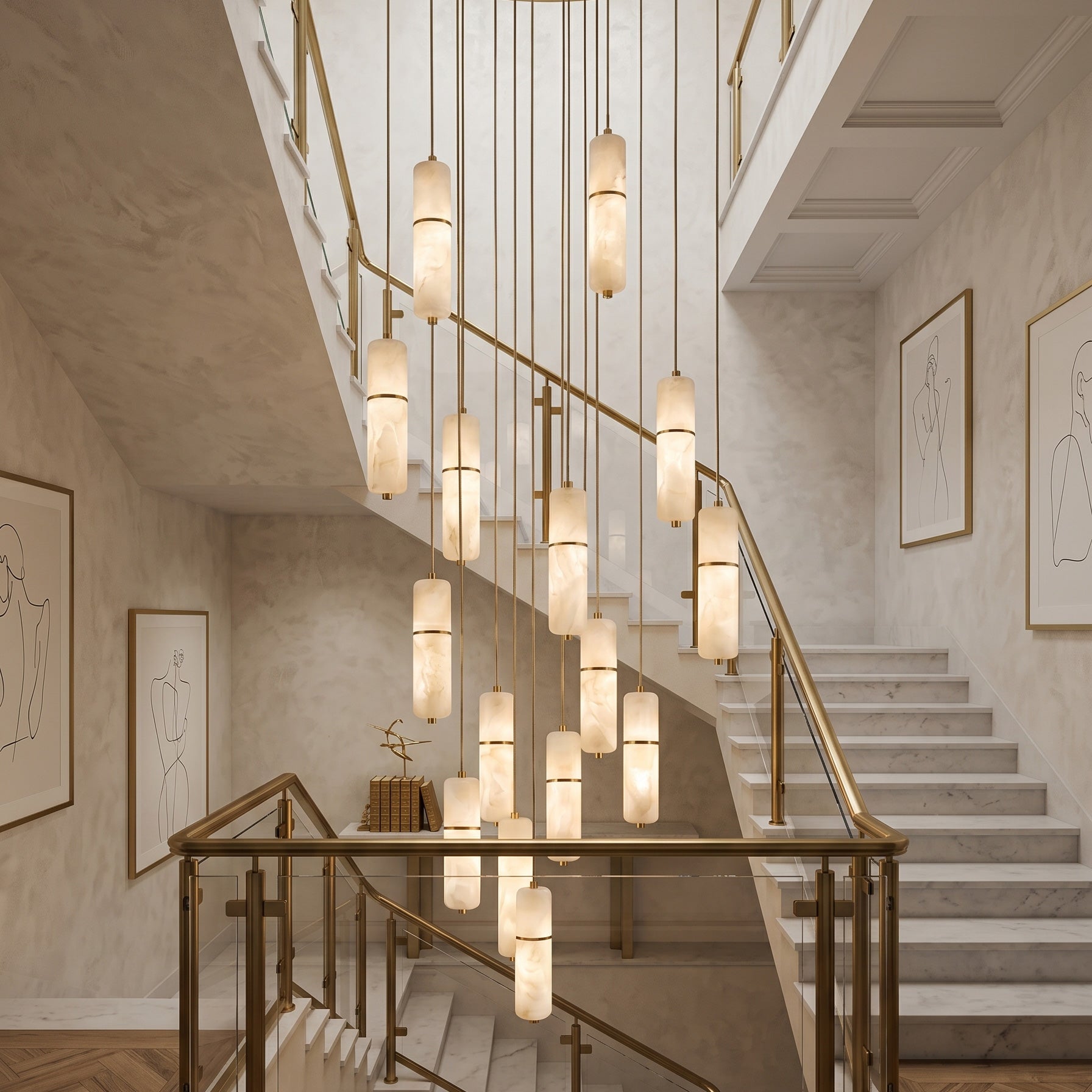 Cannula Alabaster Chandelier