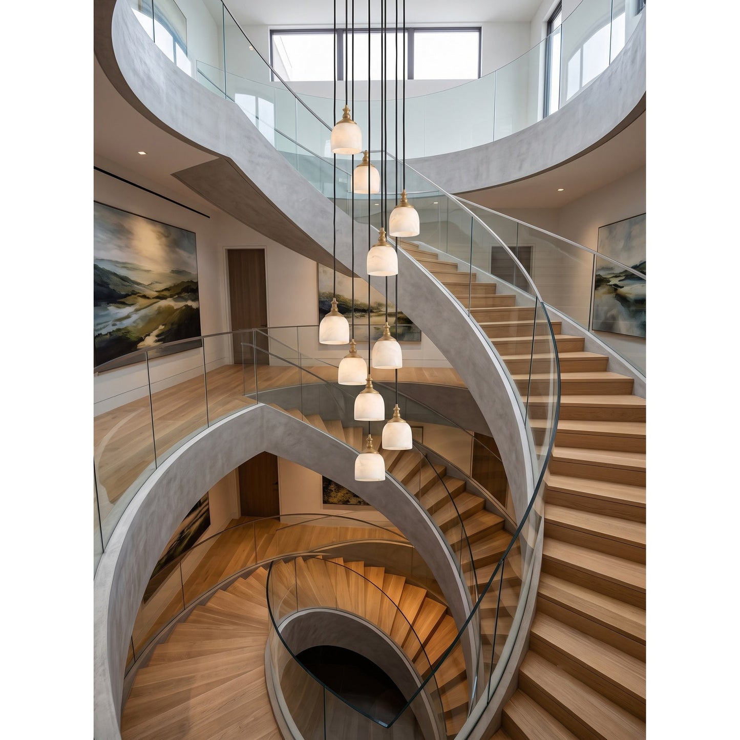 Chart Alabaster Cluster Chandelier
