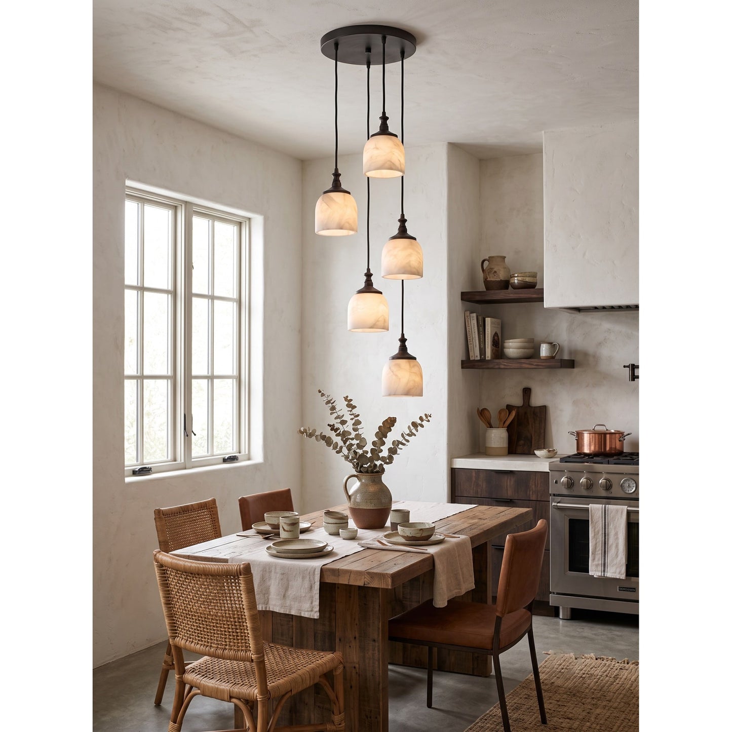 Chart Alabaster Cluster Chandelier