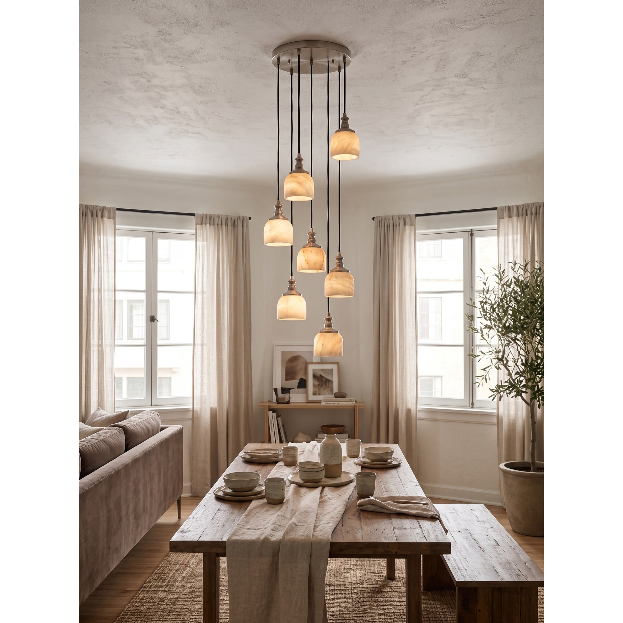 Chart Alabaster Cluster Chandelier
