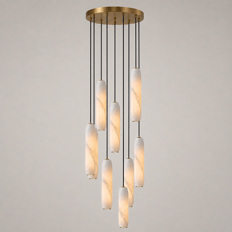 Flute Alabaster Chandelier