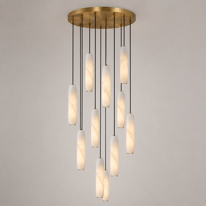 Flute Alabaster Chandelier