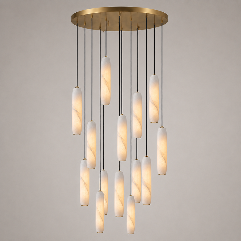 Flute Alabaster Chandelier
