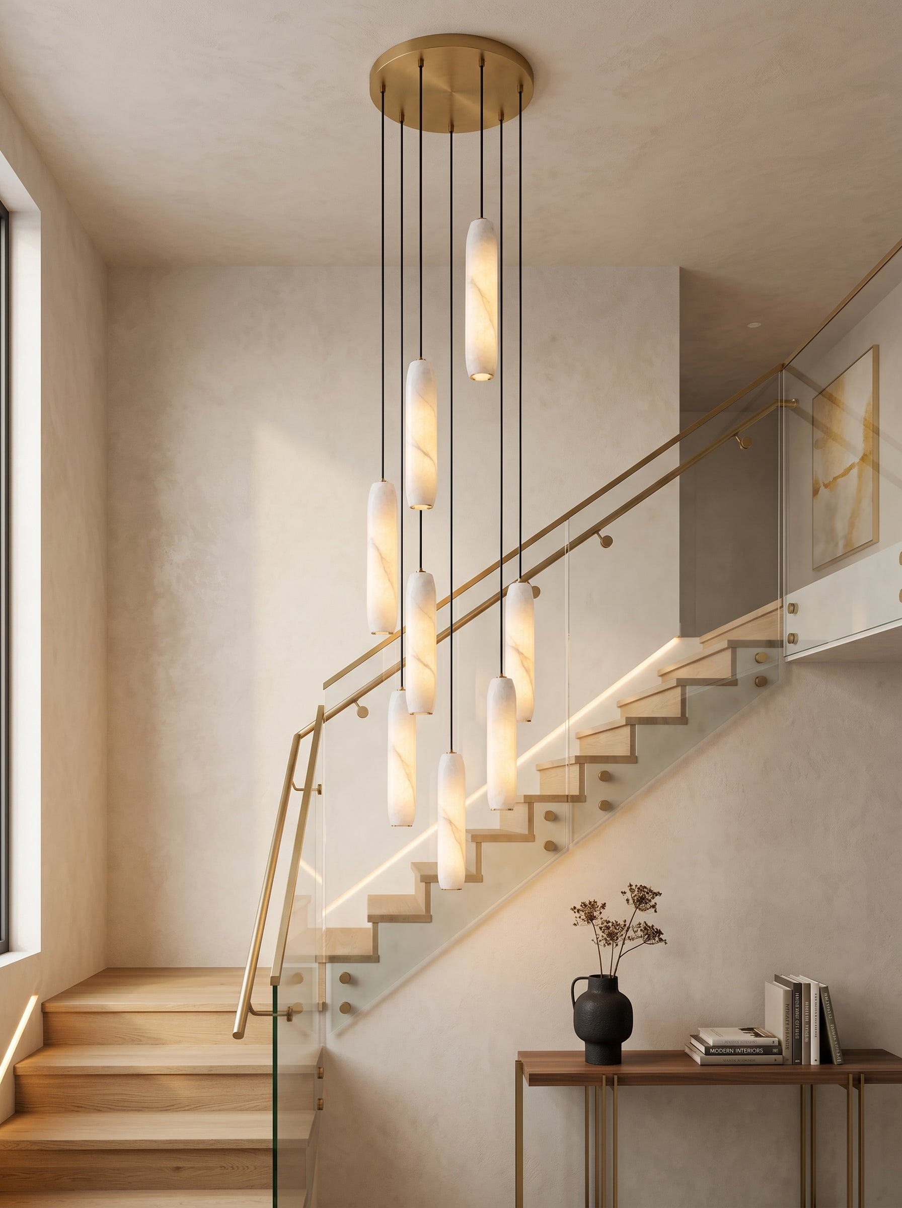 Flute Alabaster Chandelier