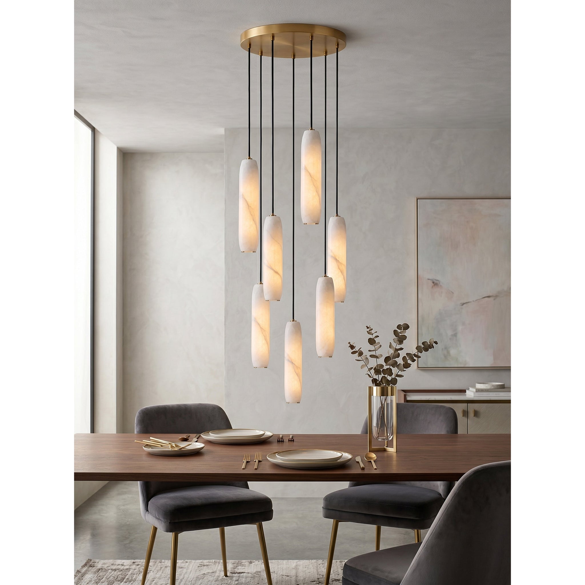 Flute Alabaster Chandelier