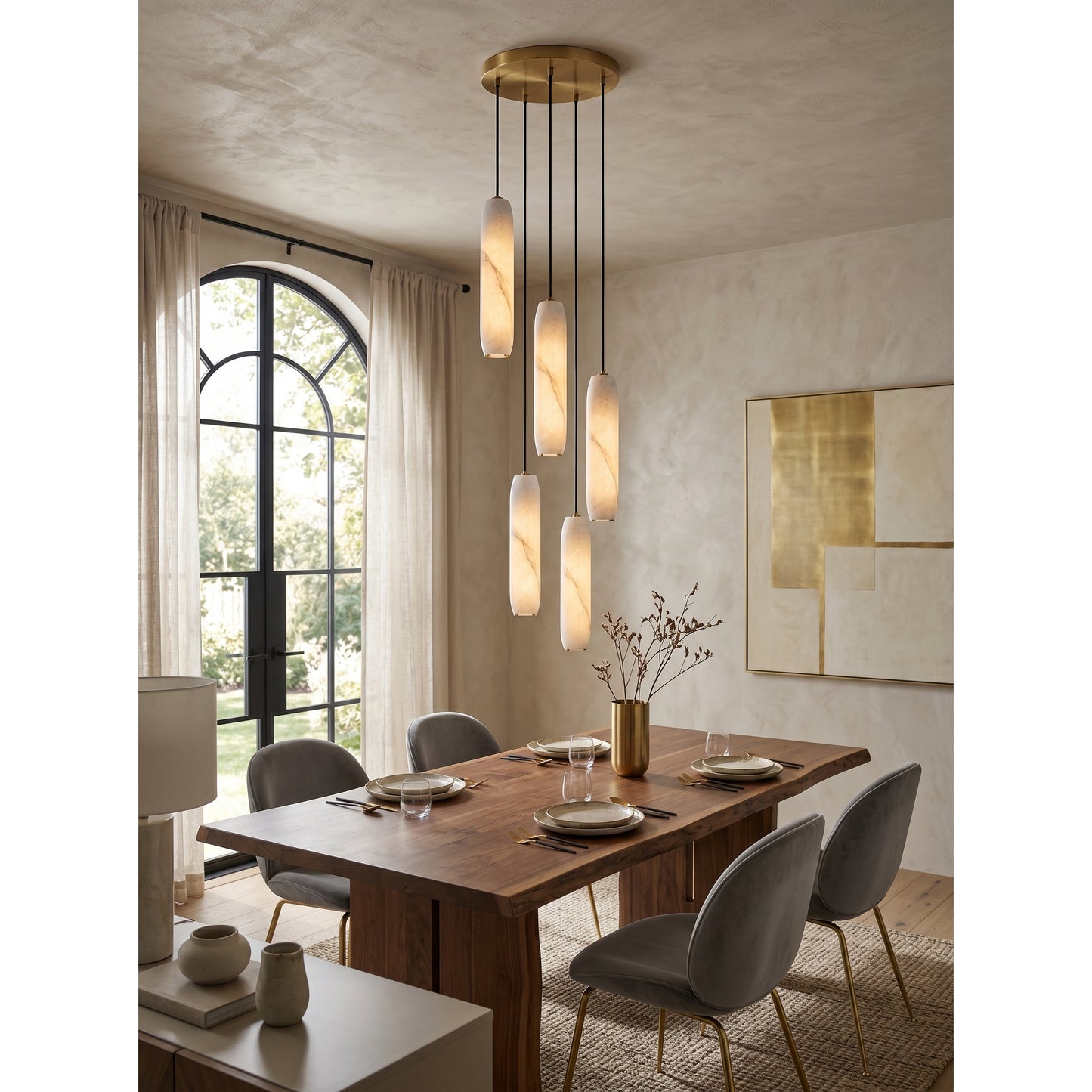 Flute Alabaster Chandelier