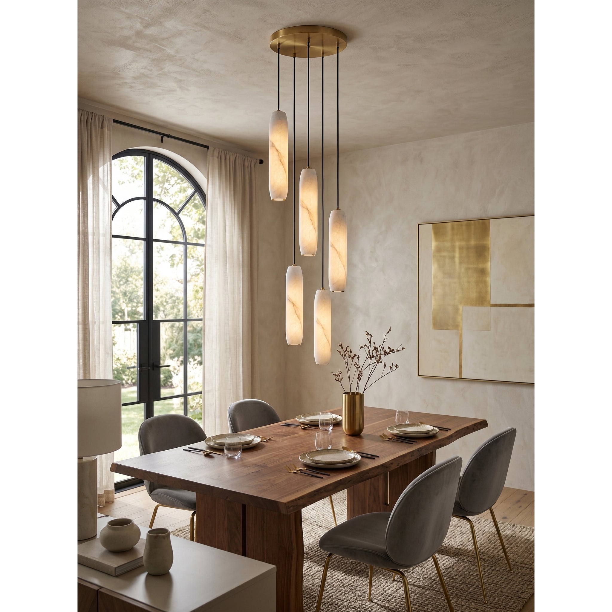 Flute Alabaster Chandelier