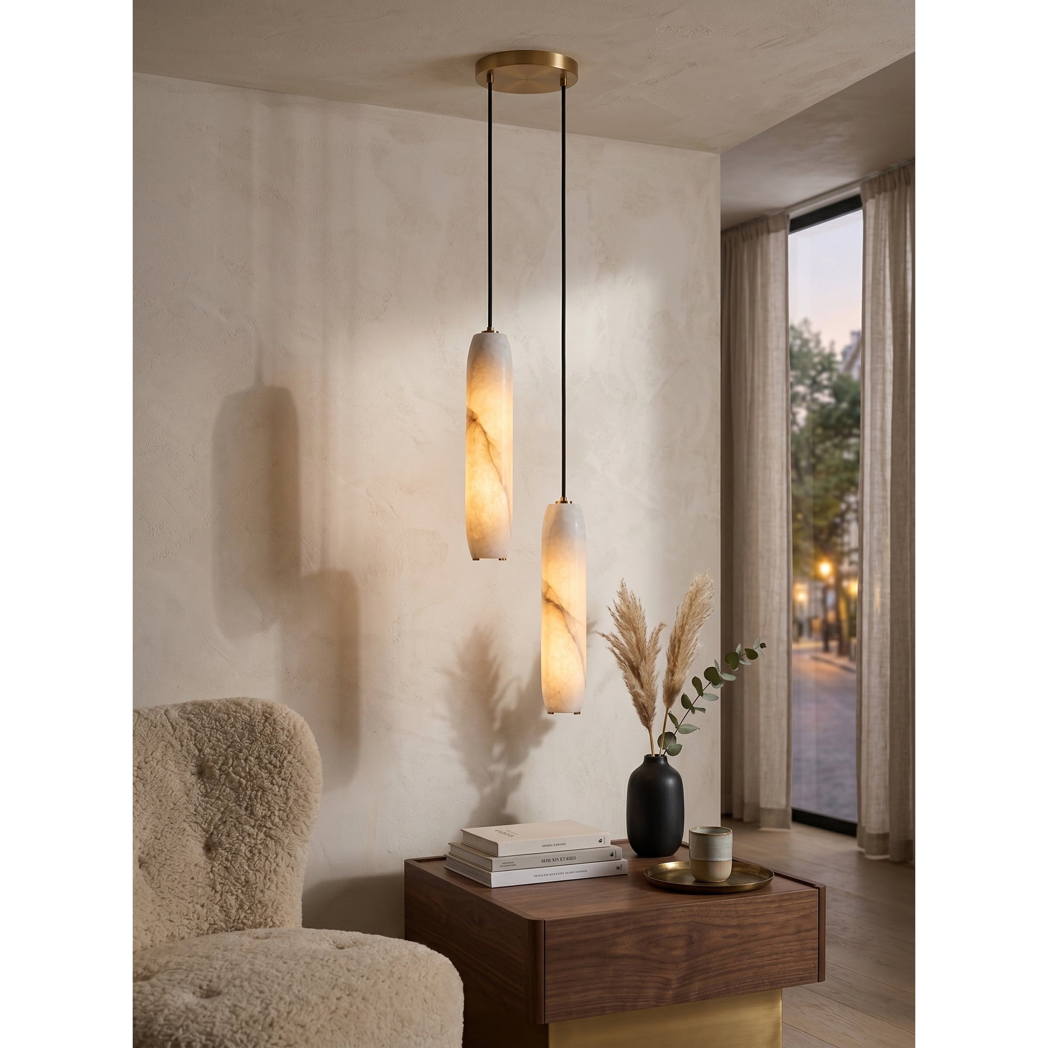 Flute Alabaster Chandelier