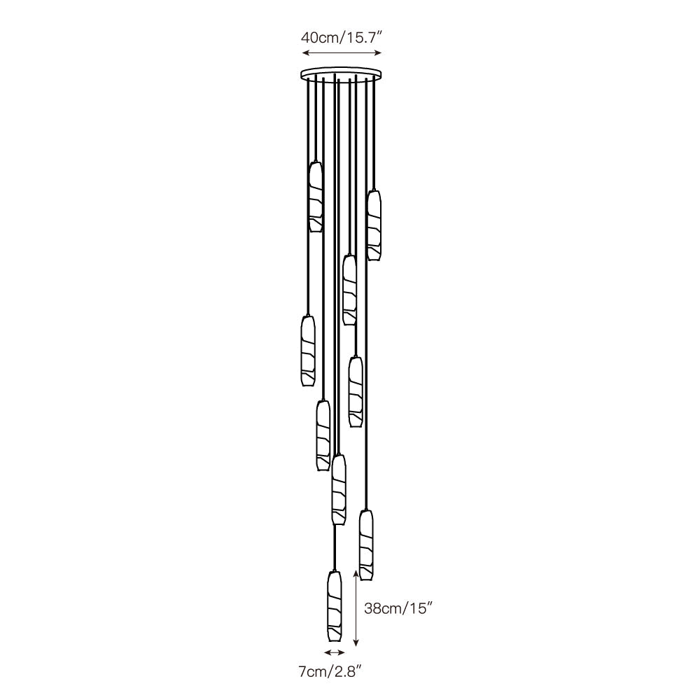 Flute Alabaster Chandelier
