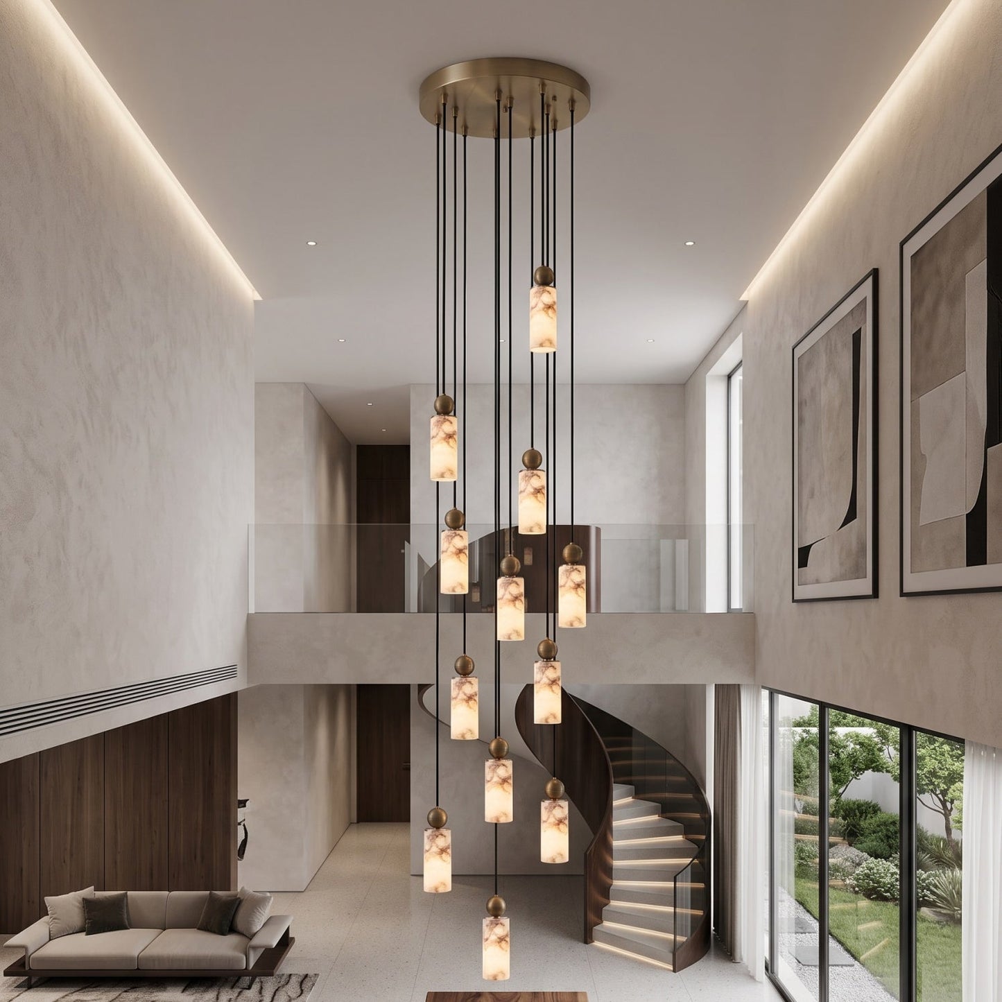 Harlin Alabaster Cluster Chandelier