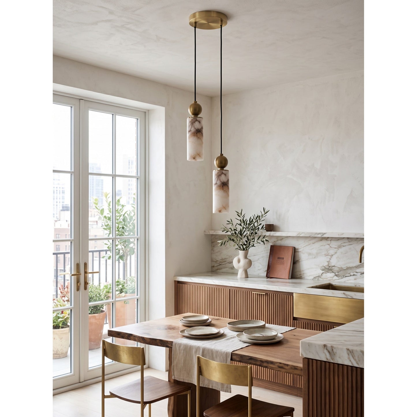 Harlin Alabaster Cluster Chandelier