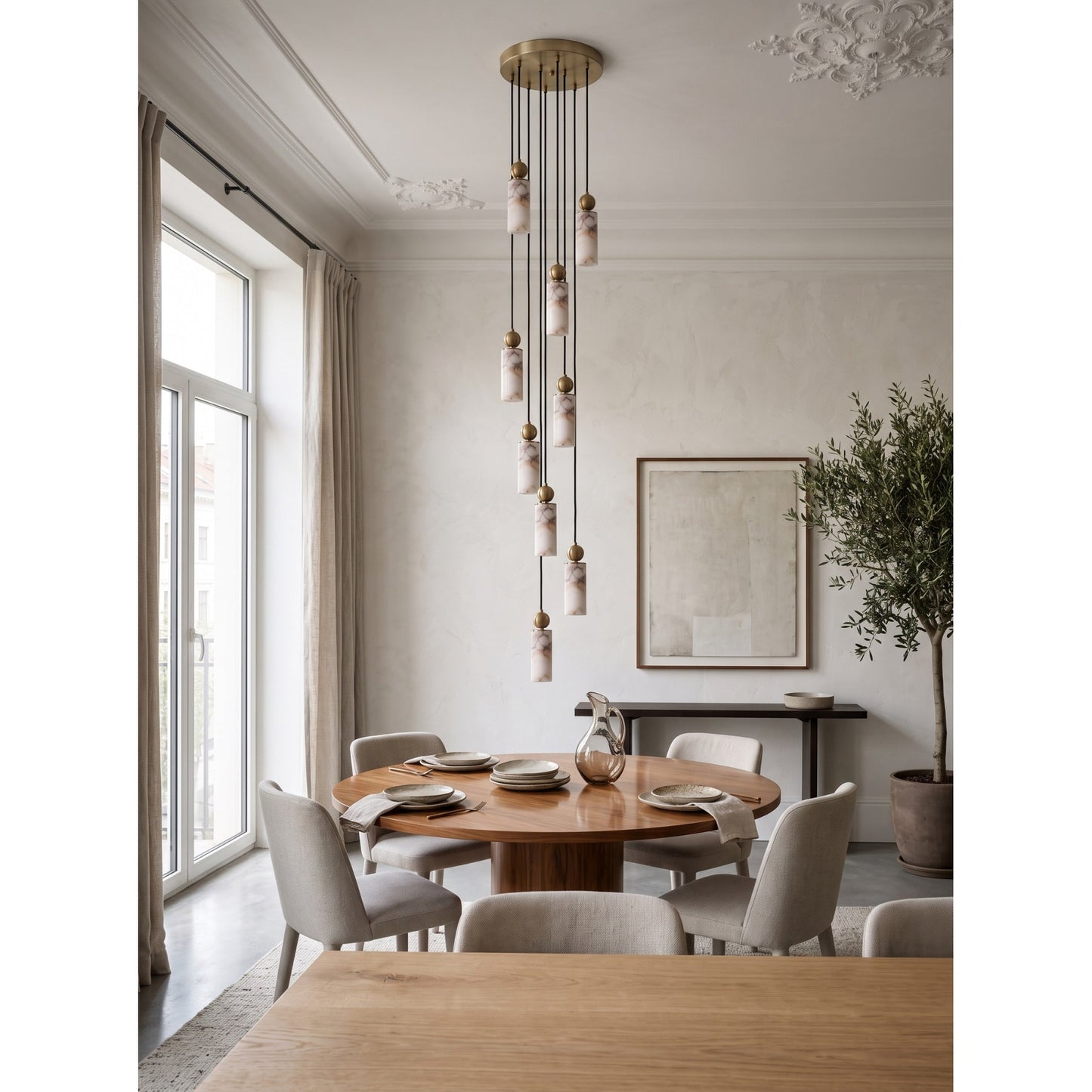 Harlin Alabaster Cluster Chandelier