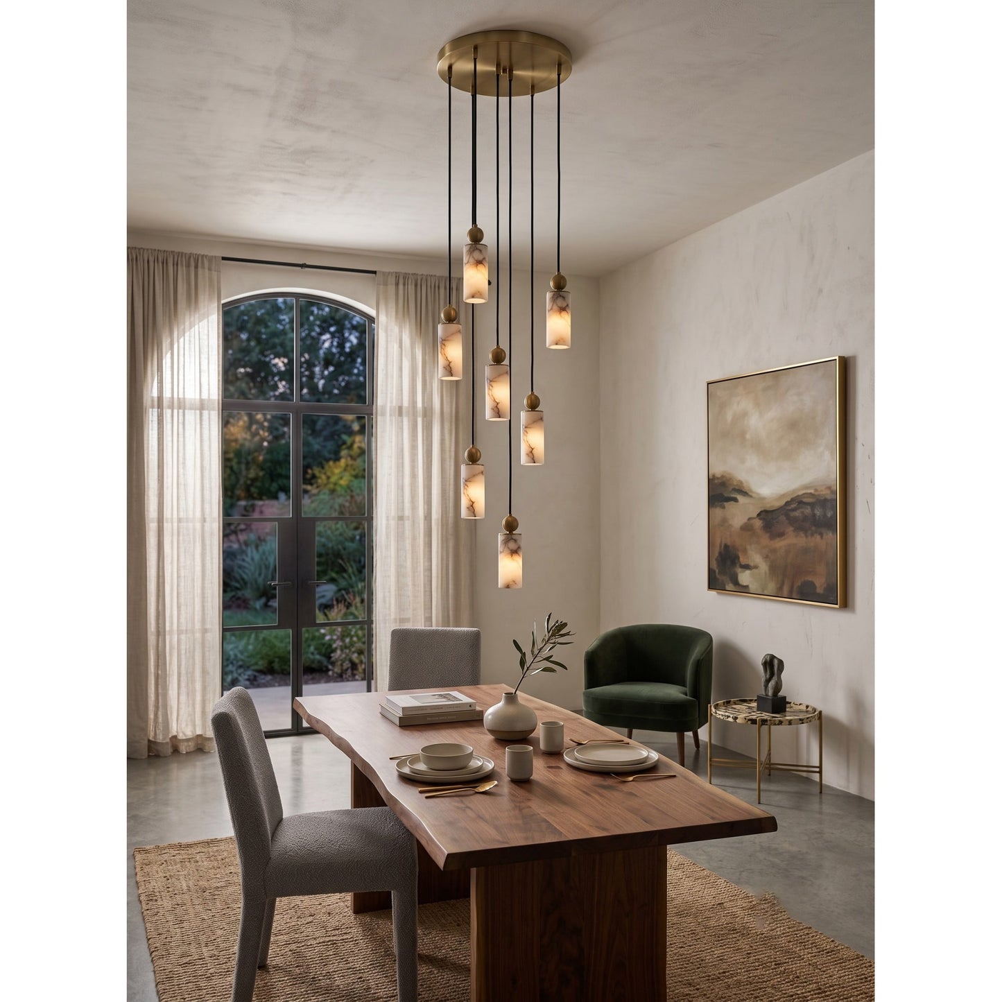 Harlin Alabaster Cluster Chandelier
