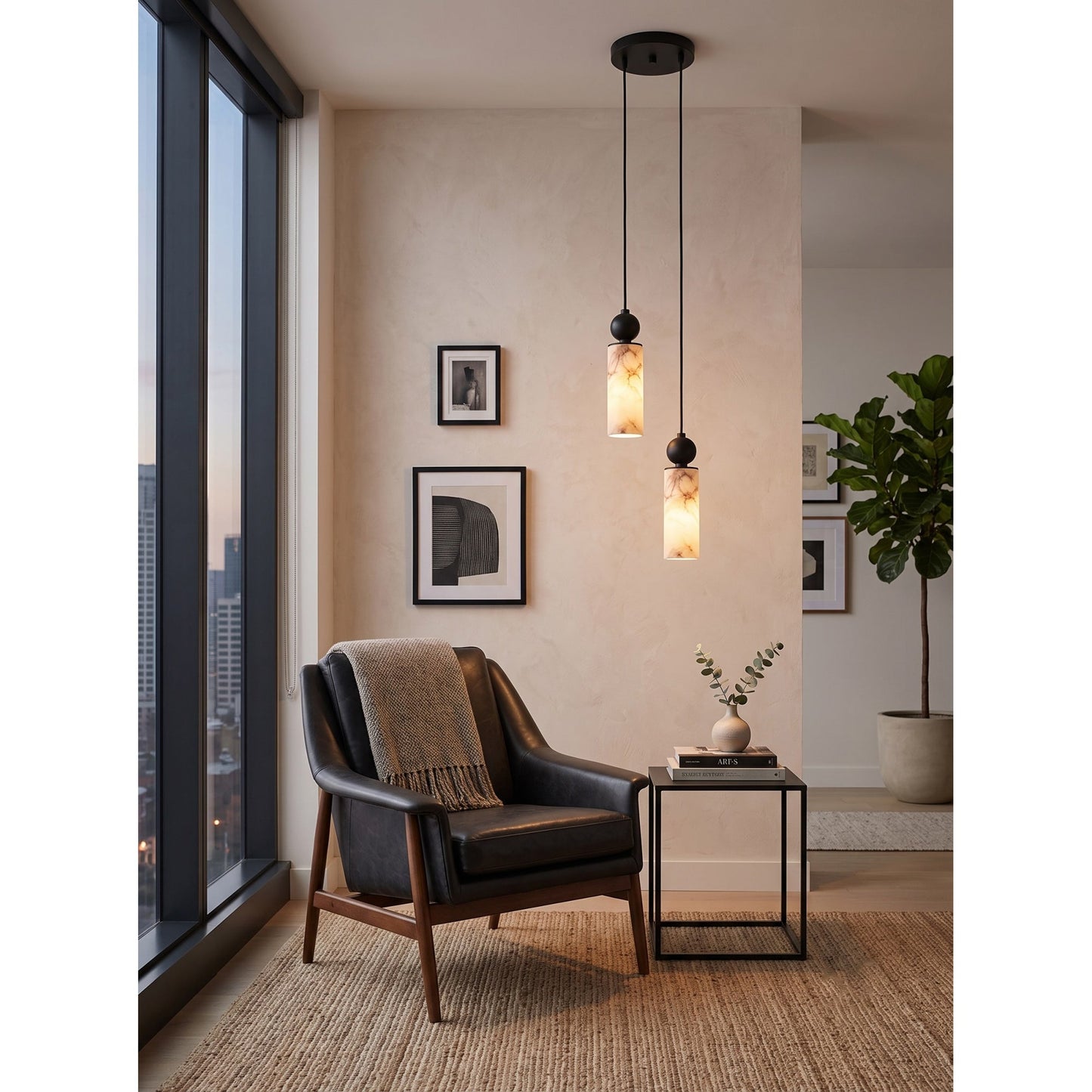 Harlin Alabaster Cluster Chandelier