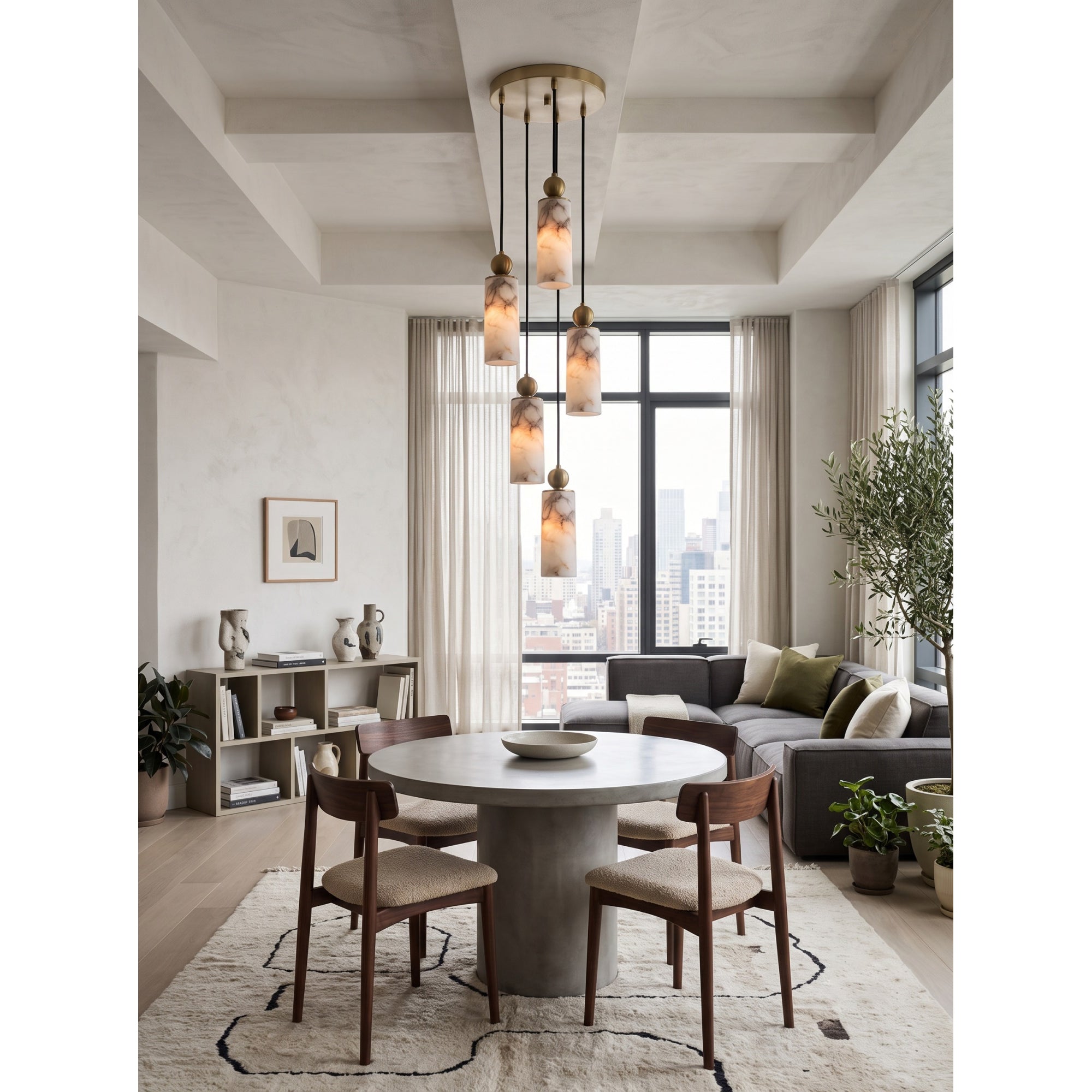 Harlin Alabaster Cluster Chandelier