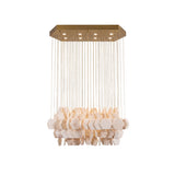 Hexagon Alabaster Tiered Rain Chandelier