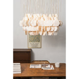 Hexagon Alabaster Tiered Rain Chandelier