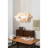 Hexagon Alabaster Tiered Rain Chandelier