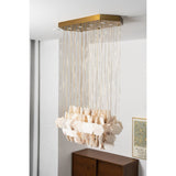 Hexagon Alabaster Tiered Rain Chandelier