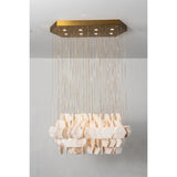 Hexagon Alabaster Tiered Rain Chandelier