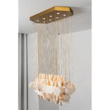 Hexagon Alabaster Tiered Rain Chandelier