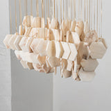 Hexagon Alabaster Tiered Rain Chandelier