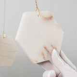 Hexagon Alabaster Tiered Rain Chandelier