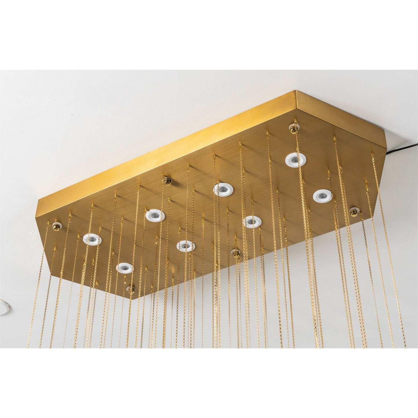 Hexagon Alabaster Tiered Rain Chandelier