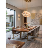 Hexagon Alabaster Tiered Rain Chandelier
