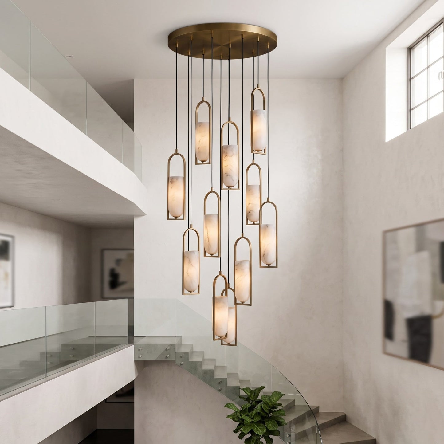 Melange Alabaster Cluster Chandelier